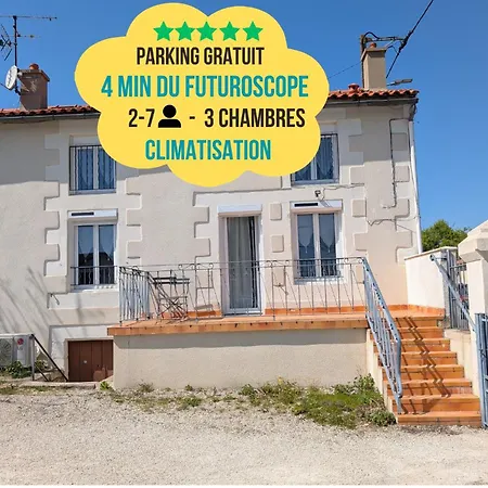 Escapade Poitevine - Maison Climatisee Avec 3 Ch - 4 Min Futuroscope Et Aquascope