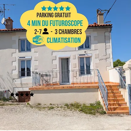 Escapade Poitevine - Maison Climatisee Avec 3 Ch - 4 Min Futuroscope Et Aquascope Chasseneuil-du-Poitou